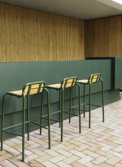 Normann Copenhagen Vig barstool, 75 cm, Robinia wood - dark green