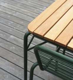 Normann Copenhagen Vig dining table, 90 x 80 cm, Robinia wood - dark green