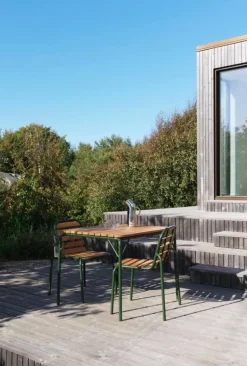 Normann Copenhagen Vig dining table, 90 x 80 cm, Robinia wood - dark green