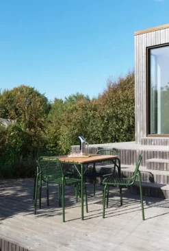 Normann Copenhagen Vig dining table, 90 x 80 cm, Robinia wood - dark green