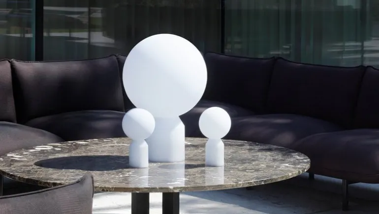 Normann Copenhagen Yo portable table lamp, small, white