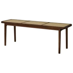 NORR11 Le Roi bench, dark smoked ash - rattan