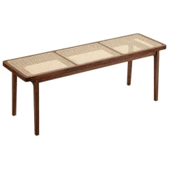 NORR11 Le Roi bench, dark smoked ash - rattan