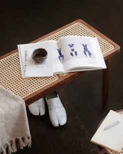 NORR11 Le Roi bench, dark smoked ash - rattan