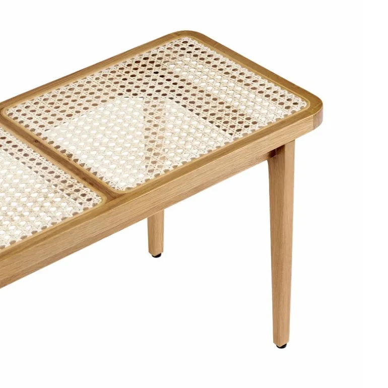 NORR11 Le Roi bench, oak stained ash - rattan