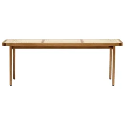 NORR11 Le Roi bench, oak stained ash - rattan