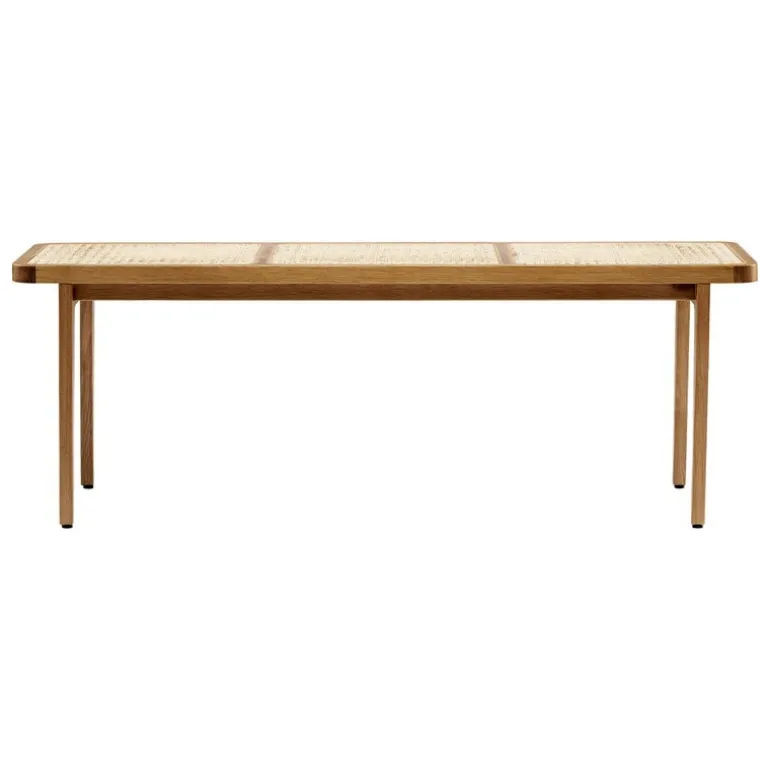 NORR11 Le Roi bench, oak stained ash - rattan