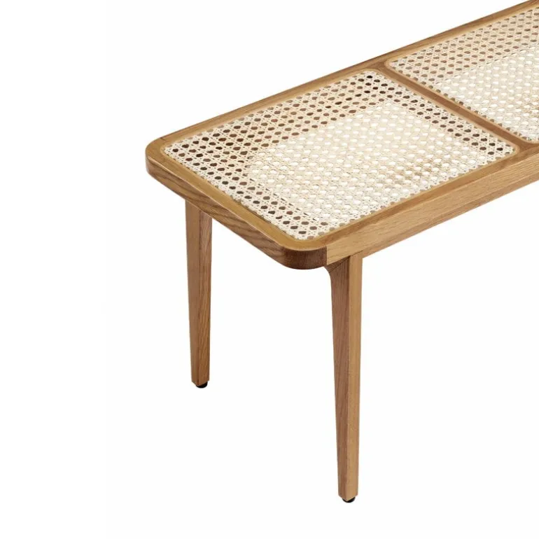 NORR11 Le Roi bench, oak stained ash - rattan