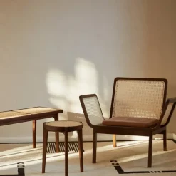 NORR11 Le Roi side table, dark smoked ash - rattan