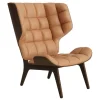 NORR11 Mammoth chair, dark smoked oak - Dunes Camel 21004 leather