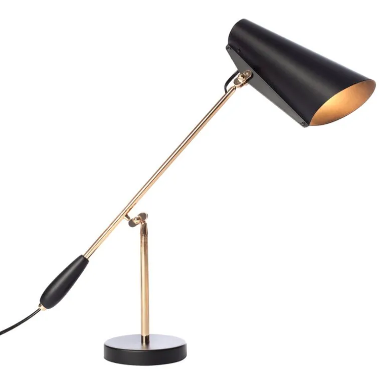 Northern Birdy table lamp, black - brass