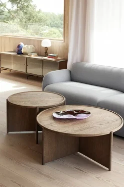 Northern Cling coffee table, large, 90 cm, smoked oak