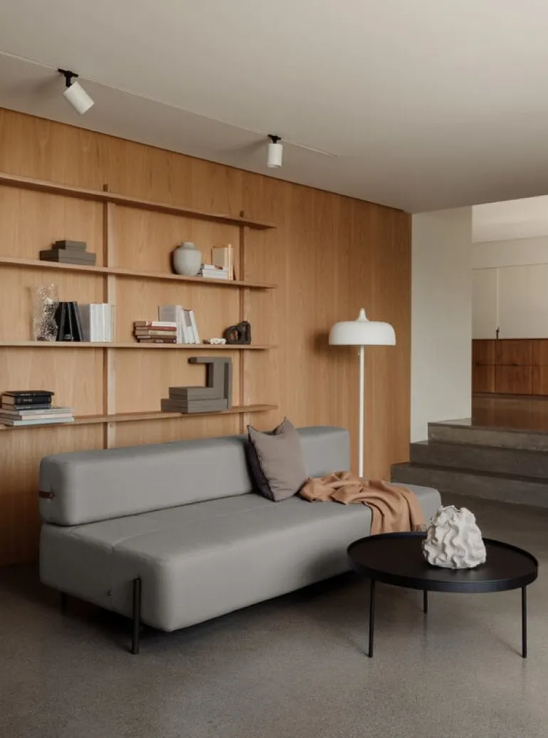 Northern Daybe sofa bed, black metal - light grey Brusvik 02