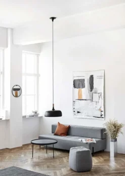 Northern Daybe sofa bed, black metal - light grey Brusvik 02