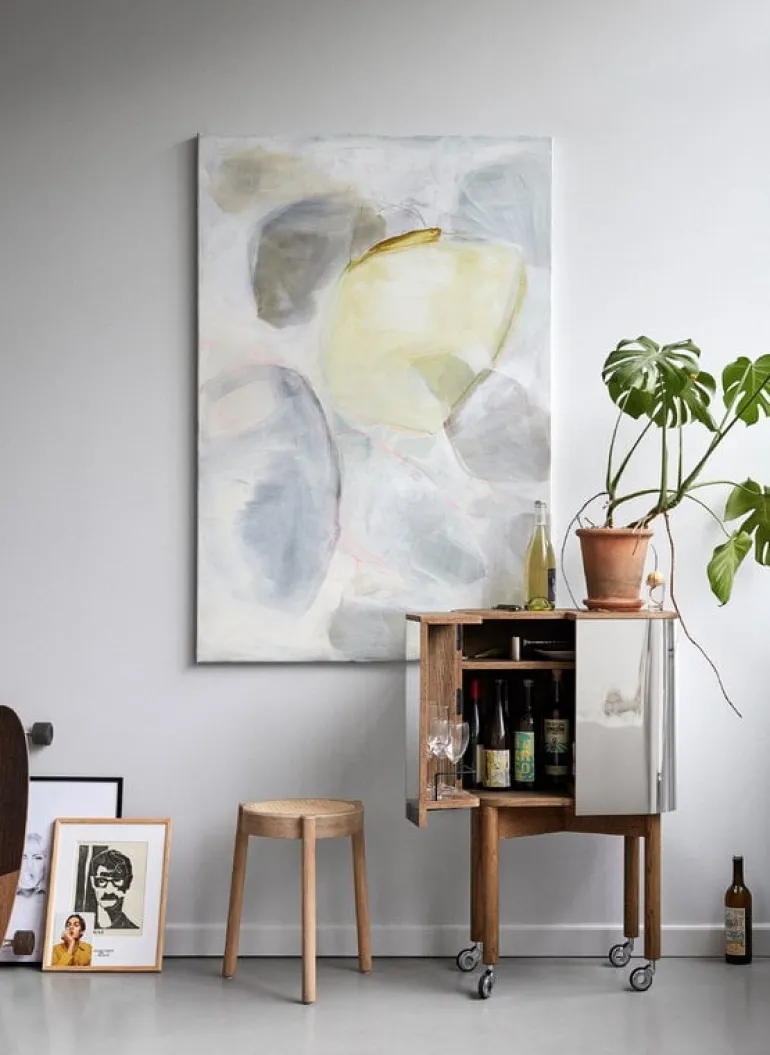 Northern Loud bar cabinet, smoked oak - aluminium