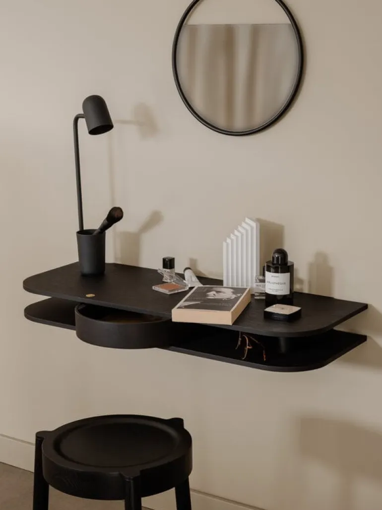 Northern Valet wall console, black oak