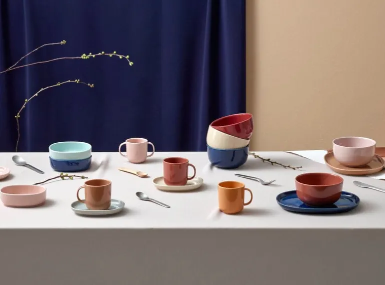 Nuppu Junior tableware set, lingonberry