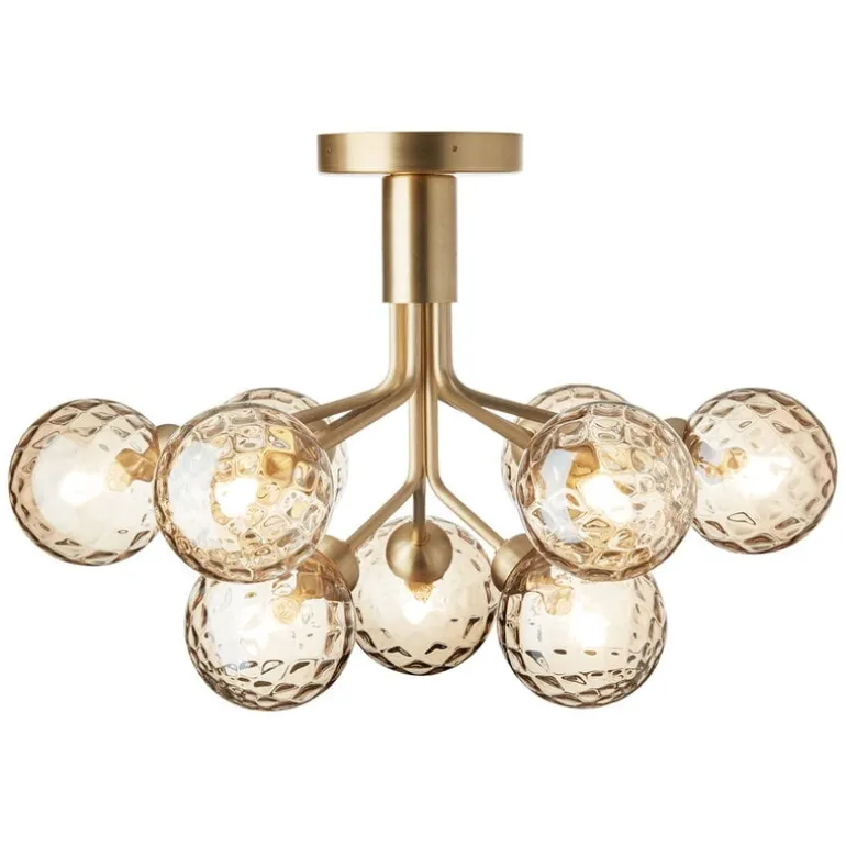 Nuura Apiales 9 ceiling lamp, brushed brass - optic gold