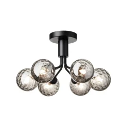 Nuura Apiales 6 ceiling lamp, satin black - optic smoked