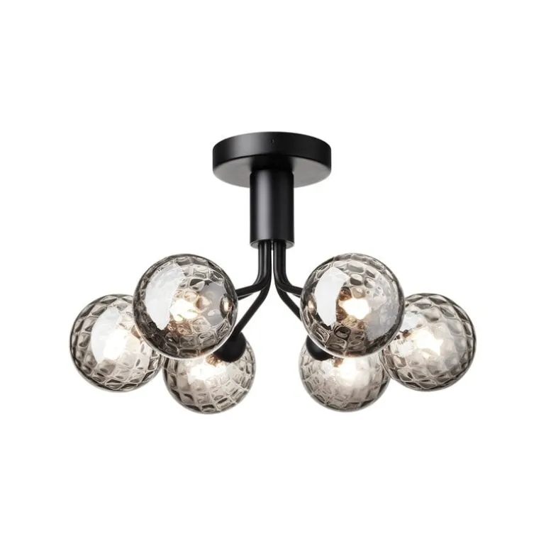 Nuura Apiales 6 ceiling lamp, satin black - optic smoked