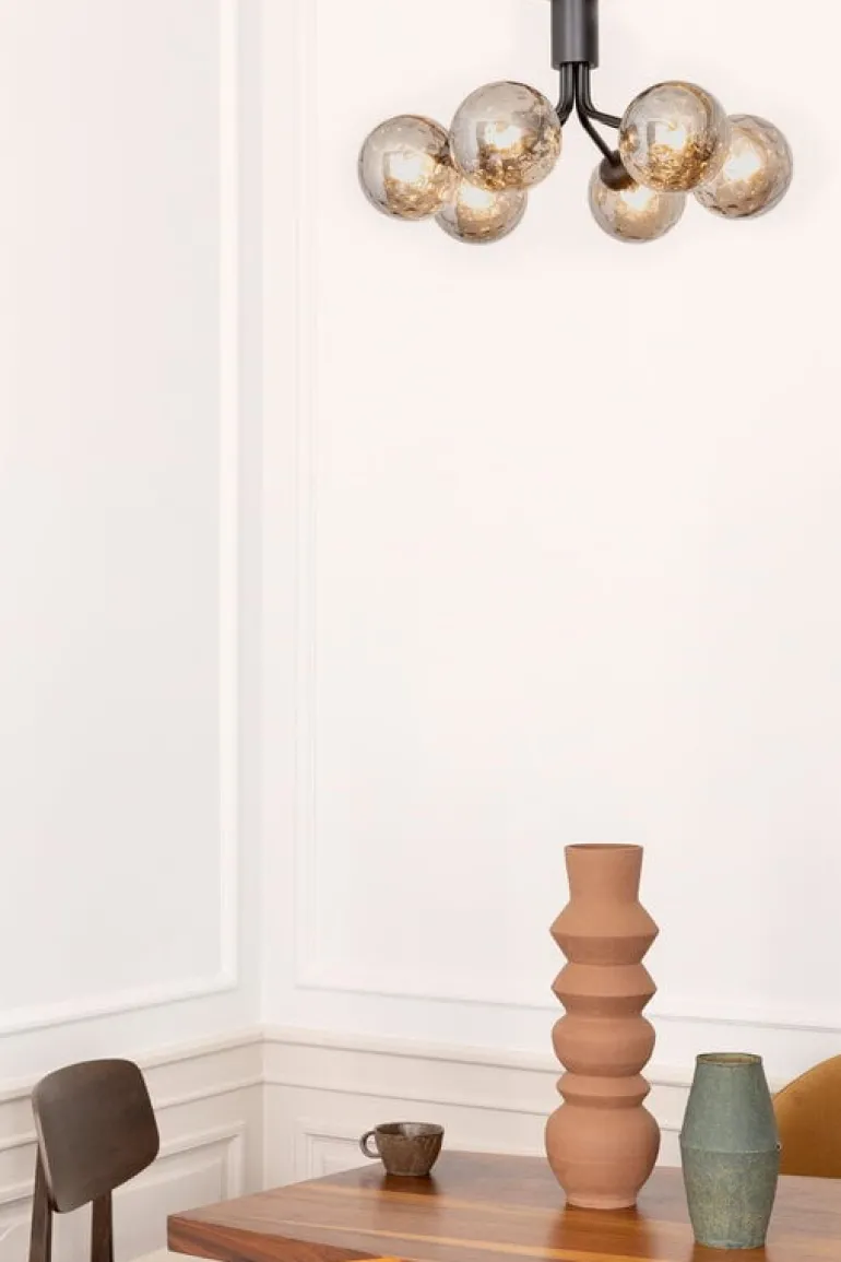 Nuura Apiales 6 ceiling lamp, satin black - optic smoked