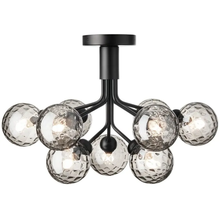 Nuura Apiales 9 ceiling lamp, satin black - optic smoked