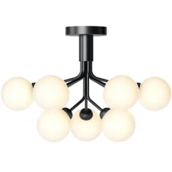 Nuura Apiales 9 ceiling lamp, satin black - opal white