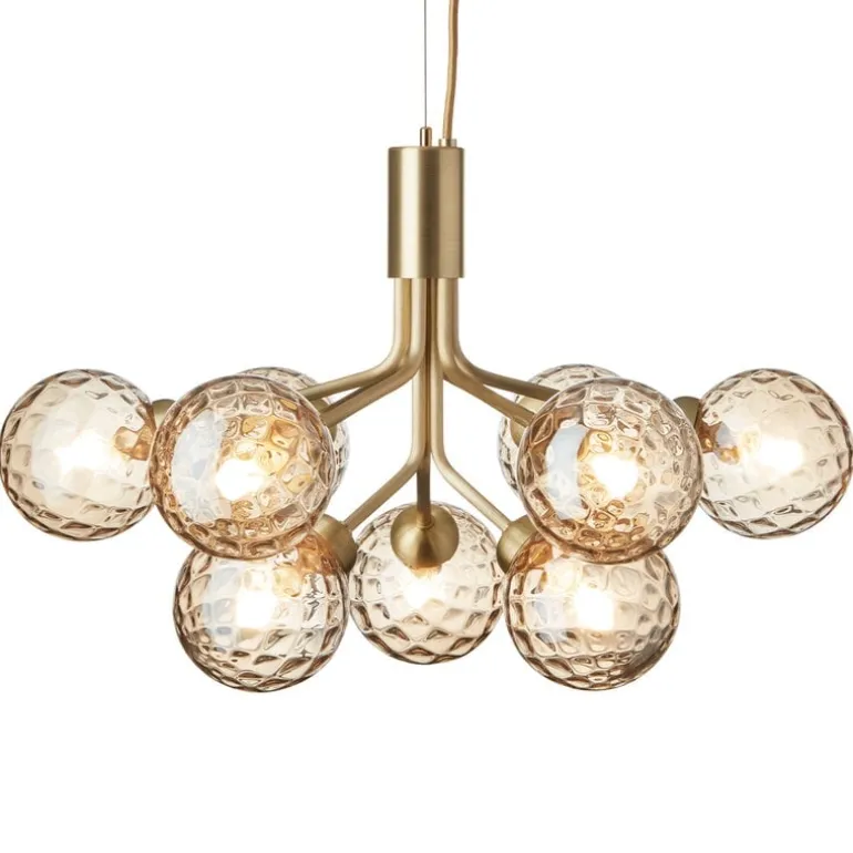 Nuura Apiales 9 pendant, brushed brass - optic gold