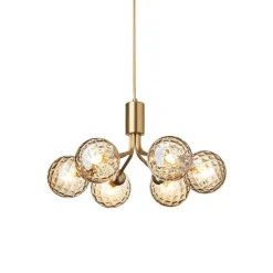 Nuura Apiales 6 pendant, brushed brass - optic gold