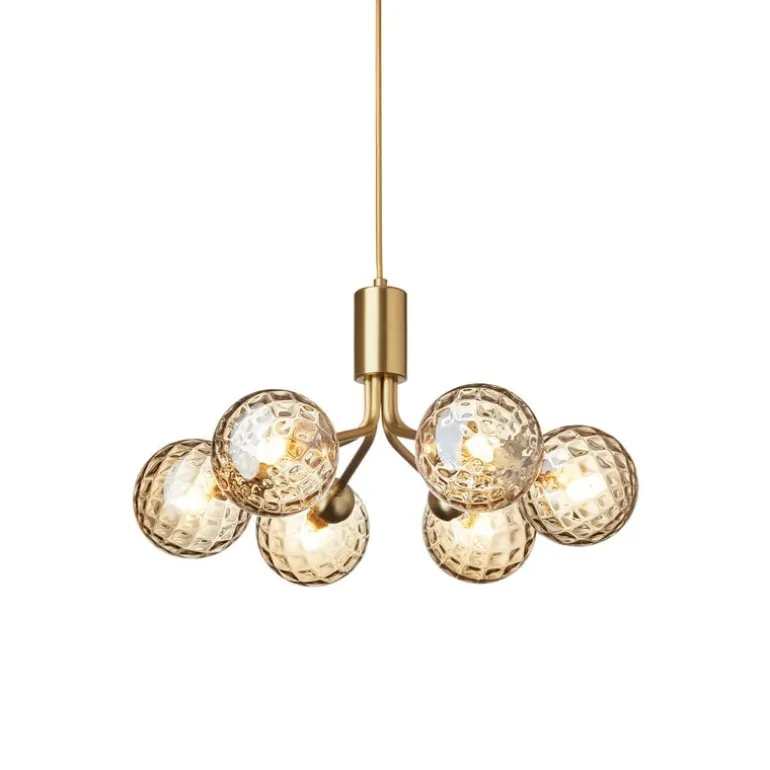 Nuura Apiales 6 pendant, brushed brass - optic gold