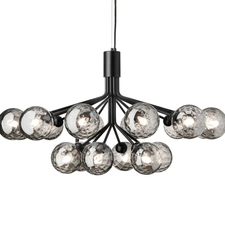 Nuura Apiales 18 pendant, satin black - optic smoked