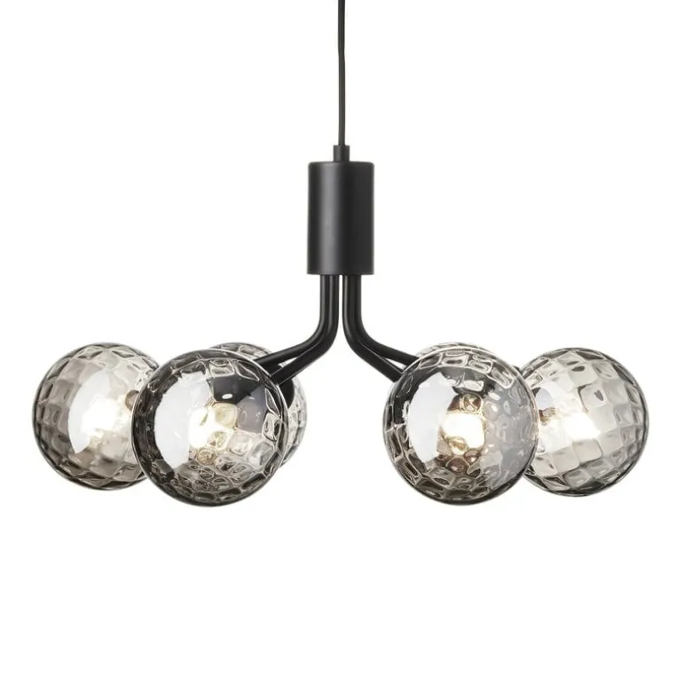 Nuura Apiales 6 pendant, satin black - optic smoked