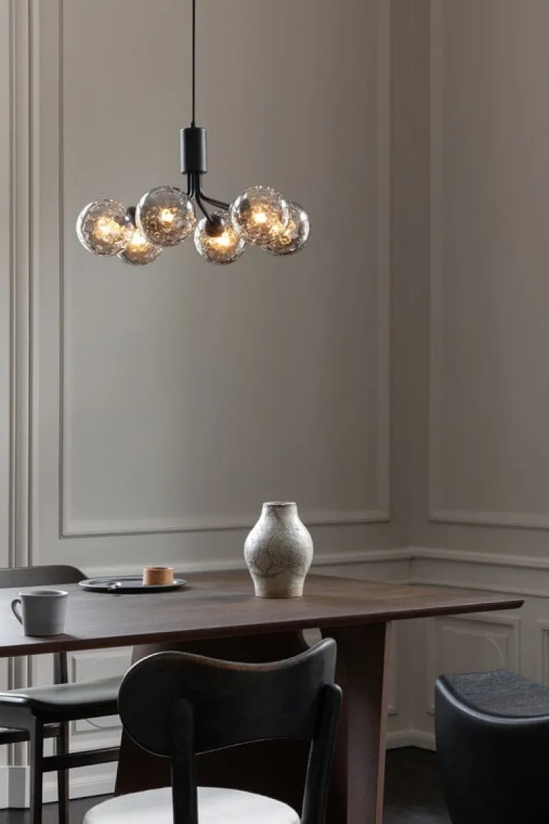 Nuura Apiales 6 pendant, satin black - optic smoked