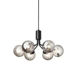 Nuura Apiales 6 pendant, satin black - optic smoked