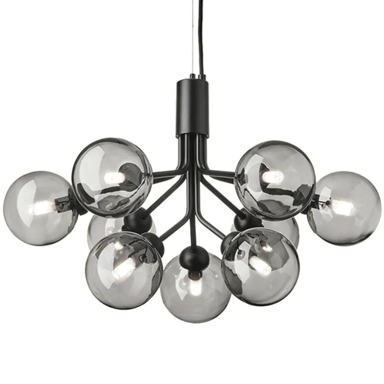 Nuura Apiales 9 pendant, satin black - smoked black