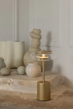 Nuura Blossi Mini portable table lamp, Nordic gold - clear