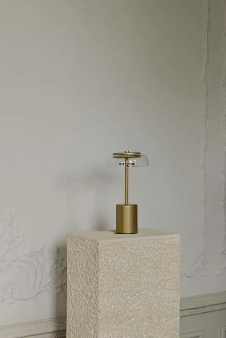 Nuura Blossi Mini portable table lamp, Nordic gold - clear
