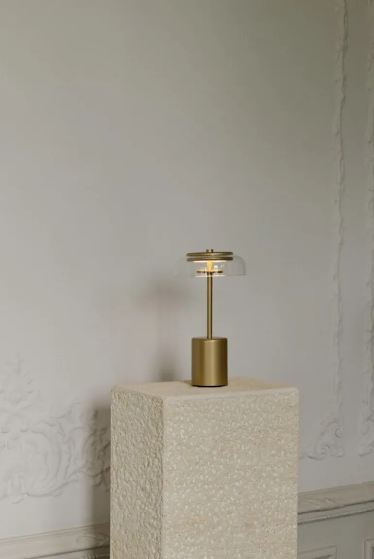 Nuura Blossi Mini portable table lamp, Nordic gold - clear