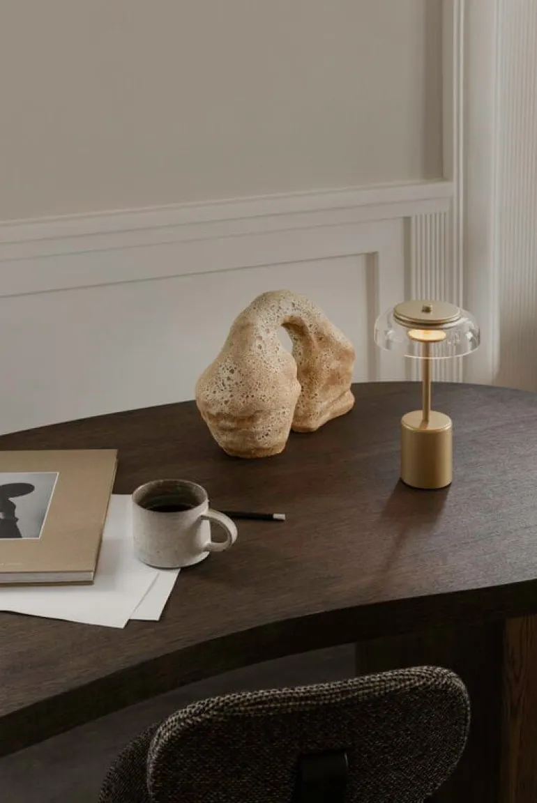 Nuura Blossi Mini portable table lamp, Nordic gold - clear