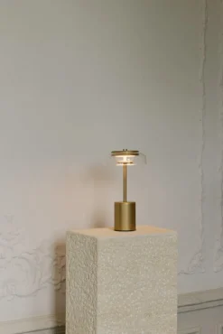 Nuura Blossi Mini portable table lamp, Nordic gold - clear