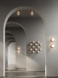 Nuura Liila 12 wall/ceiling lamp, gold - opal white