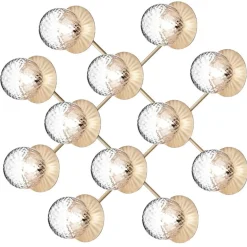 Nuura Liila 12 wall/ceiling lamp, gold - optic clear