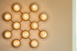 Nuura Liila 12 wall/ceiling lamp, gold - optic clear