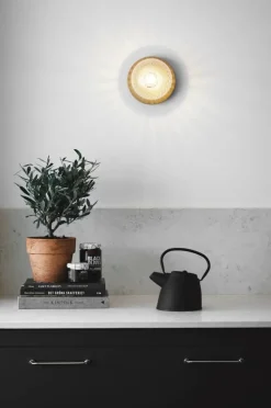 Nuura Liila 1 wall/ceiling lamp, medium, gold - optic clear