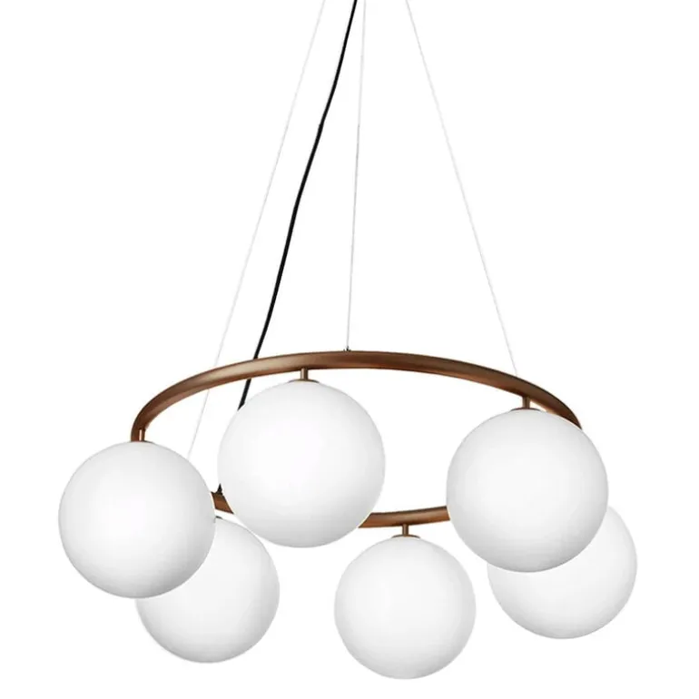 Nuura Miira 6 Circular pendant, dark bronze - opal white