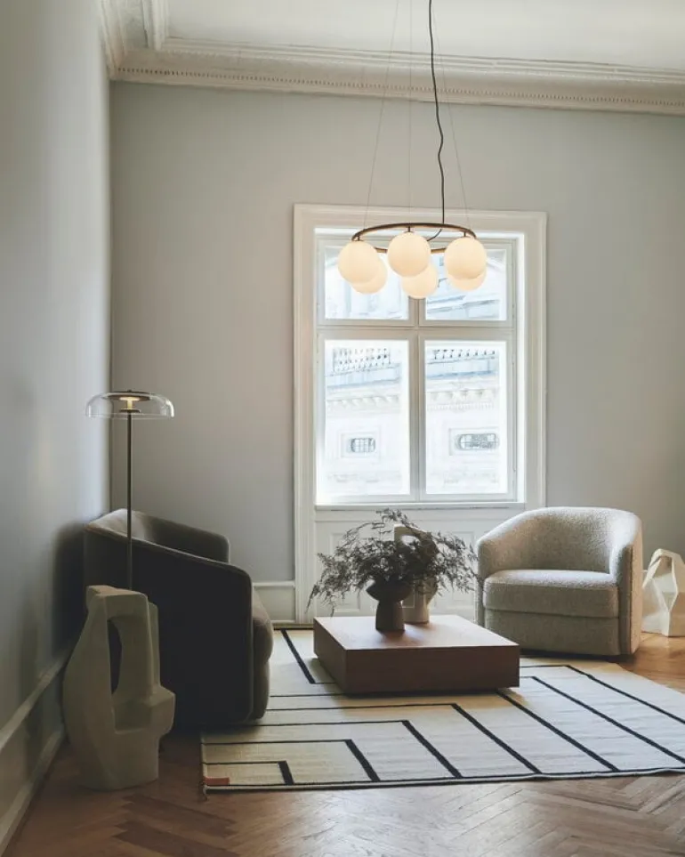 Nuura Miira 6 Circular pendant, dark bronze - opal white