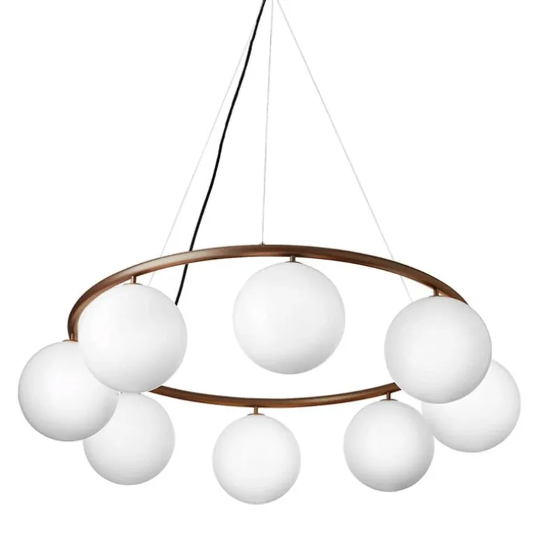 Nuura Miira 8 Circular pendant, dark bronze - opal white