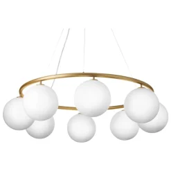 Nuura Miira 8 Circular pendant, brass - opal white