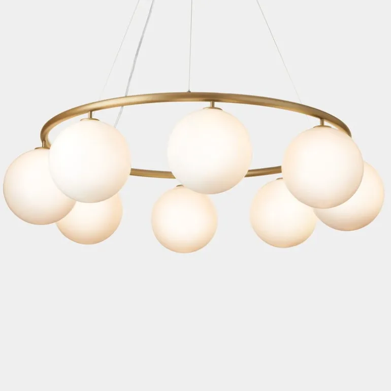 Nuura Miira 8 Circular pendant, brass - opal white
