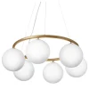 Nuura Miira 6 Circular pendant, brass - opal white